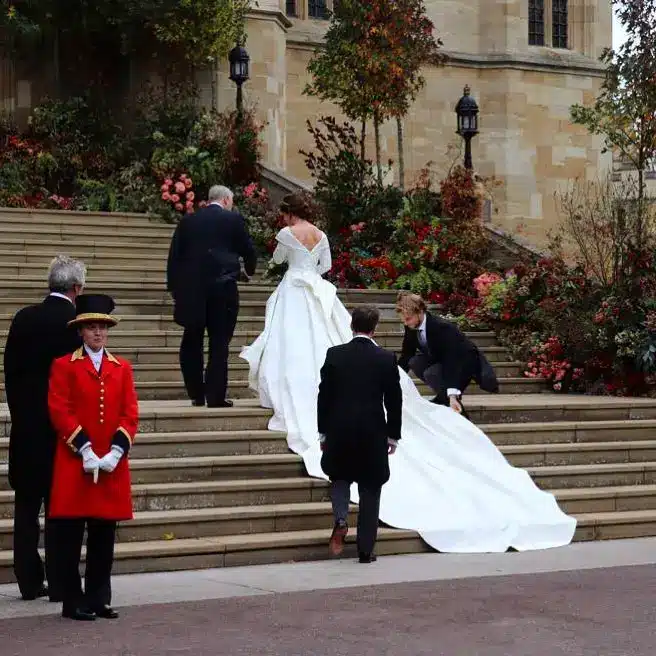 The unexpected regalness and elegance of Princess Eugenie's Wedding Wardrobe