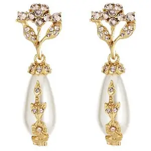 Oscar De La Renta Jeweled Pearl Earrings