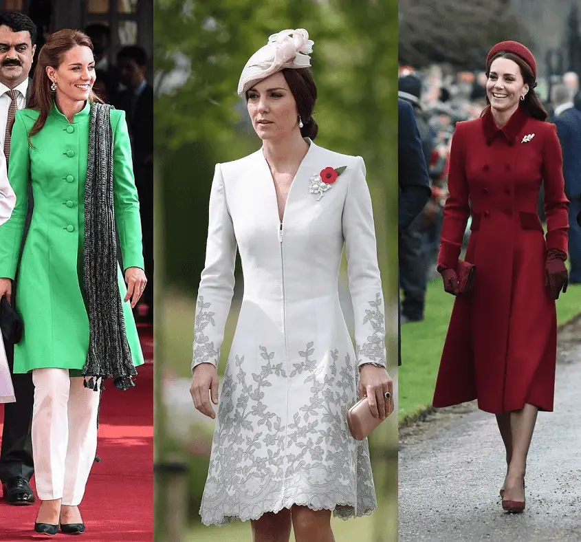 Duchess of Cambridge wearing Catherine Walker Designs